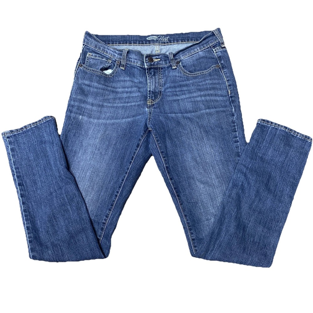 Old Navy The Flirt Jeans Mid-Rise Womens Sz 8 Medium Wash Blue Stretch Standard